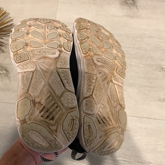 Hoka one one Clifton 6 sneakers shoes black‎ white size 7.5 - Picture 5 of 9